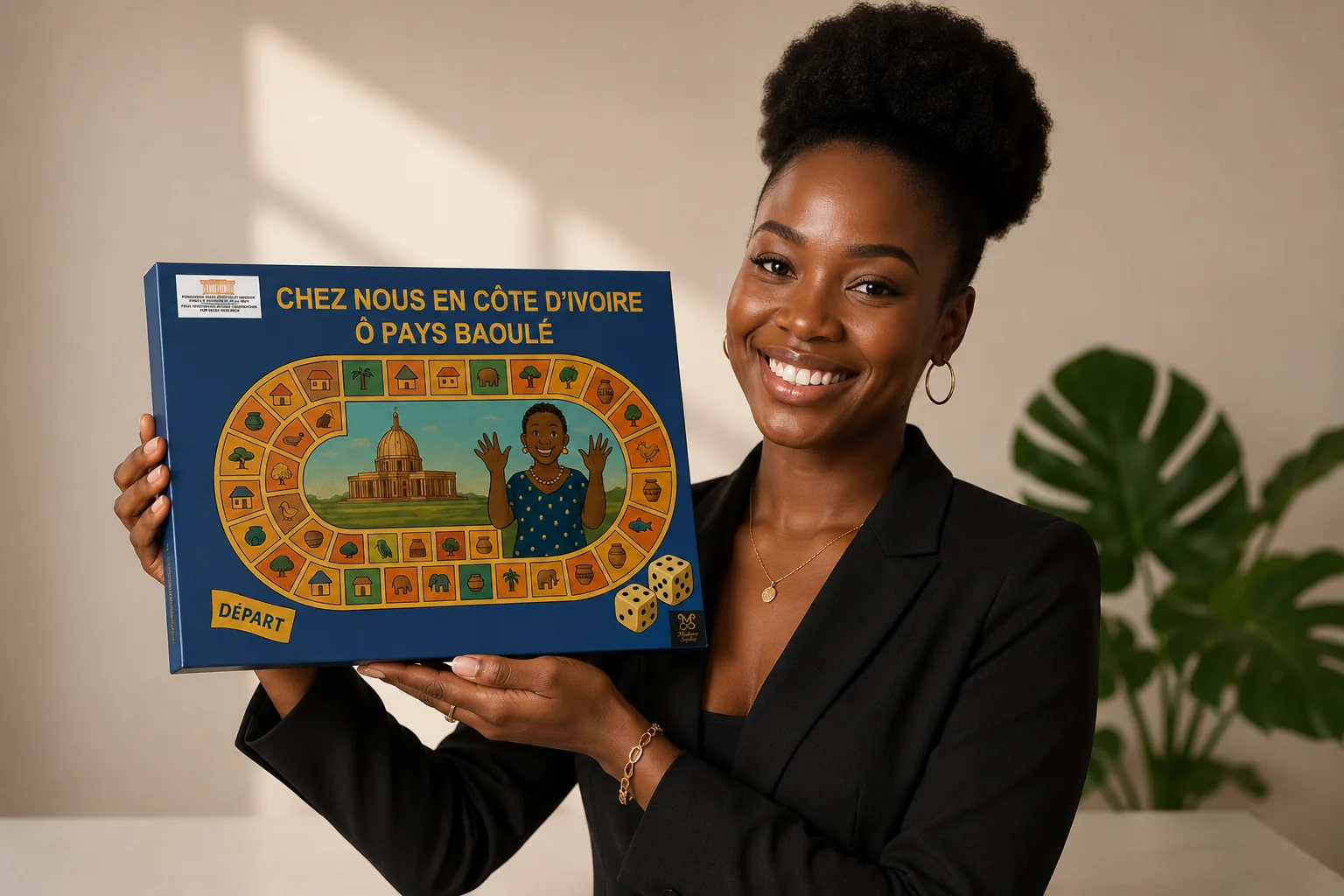 La boîte du jeu Chez Nous en Côte d'Ivoire, Ô Pays Baoulé